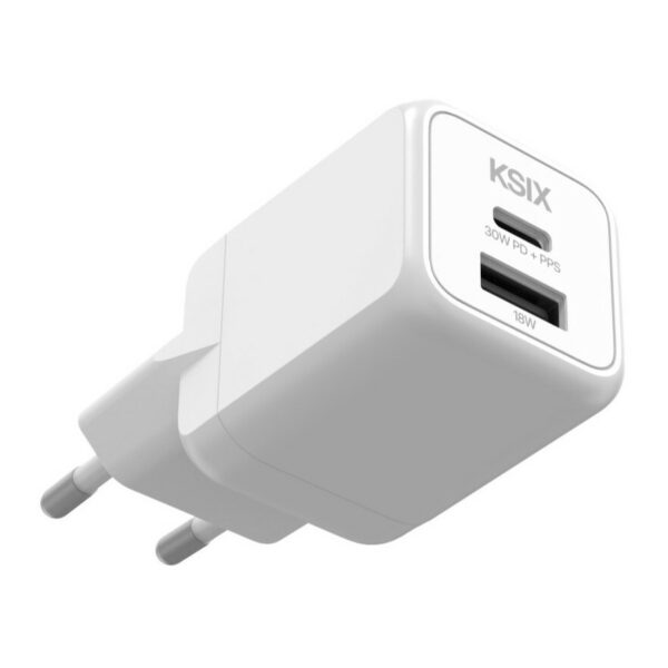 Cargador KSIX USB-C + USB A 30 W