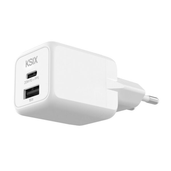 Cargador KSIX USB-C + USB A 20 W