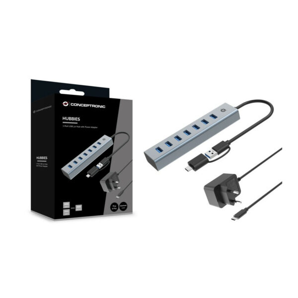 Hub USB Conceptronic Hubbie 7 en 1