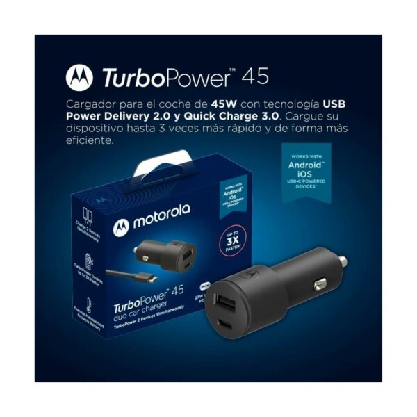 Cargador para el coche Motorola USB A + C